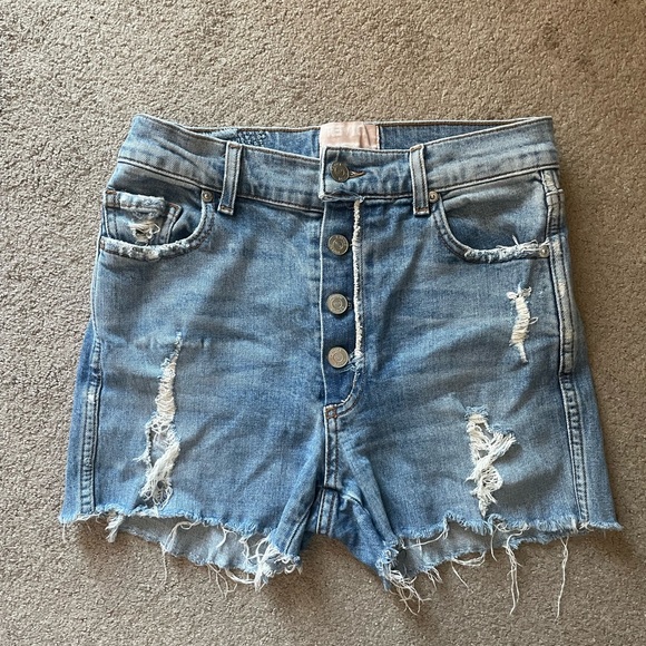 Revice Denim Button Fly High Rise Shorts - Picture 1 of 11
